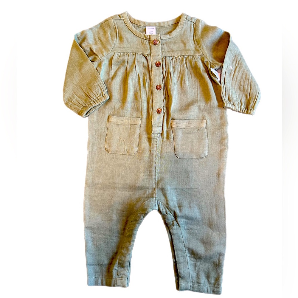 🌸 NWT Fall Olive Baby girl jumpsuit long sleeve one piece